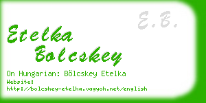 etelka bolcskey business card