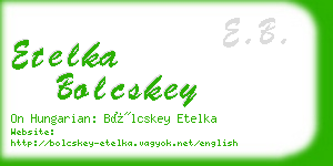 etelka bolcskey business card